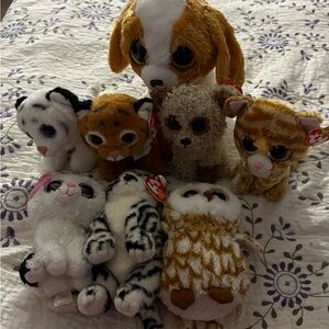 Ty Plush Animal Collection - Brown, White, and Gray